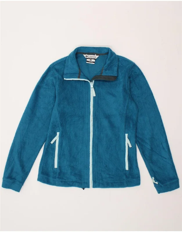 COLUMBIA Womens Fleece Jacket UK 14 Medium Blue Polyester Fleece Fabric Down Fabric Feather Fabric COLUMBIA Womens Fleece Jacket UK 14 Medium Blue Polyester Fleece Fabric Down Fabric Feather Fabric