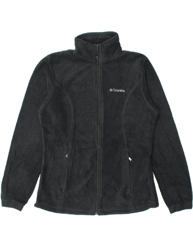 COLUMBIA Womens Oversized Fleece Jacket UK 10 Small Black Polyester Front Pockets Side Pockets Patch Pockets COLUMBIA Womens Oversized Fleece Jacket UK 10 Small Black Polyester Front Pockets Side Pockets Patch Pockets