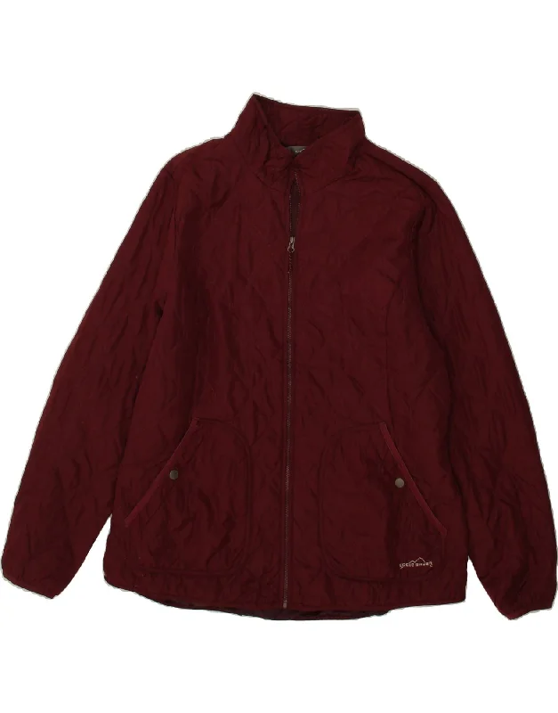 EDDIE BAUER Womens Quilted Jacket UK 18 XL Burgundy Polyester Chenille Jacket Brocade Jacket Lace Jacket EDDIE BAUER Womens Quilted Jacket UK 18 XL Burgundy Polyester Chenille Jacket Brocade Jacket Lace Jacket