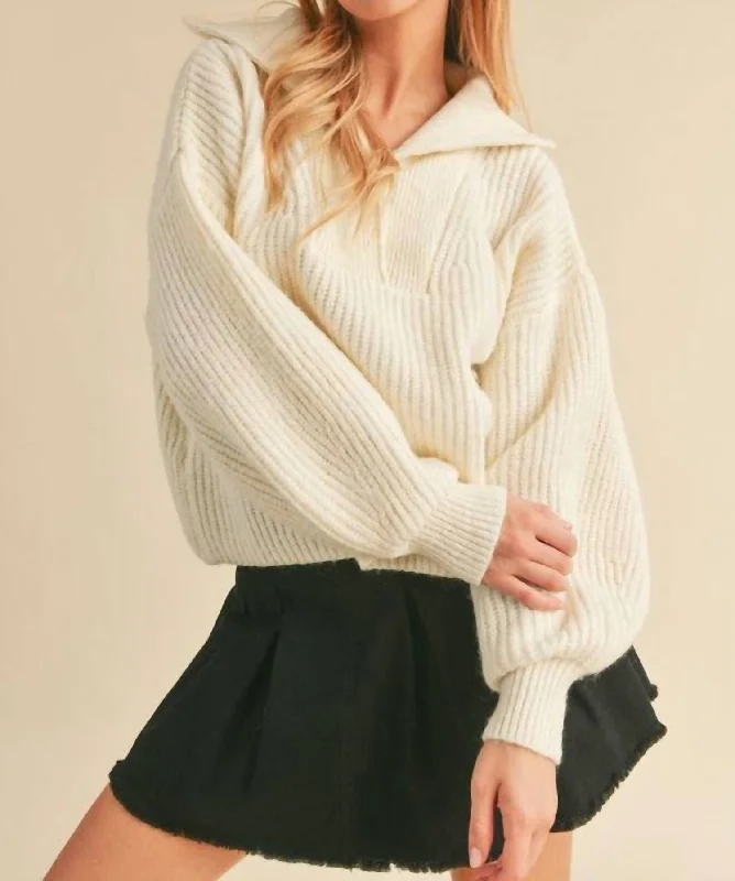 Danae Sweater In White Mesh Blend Leather Blend Suede Blend