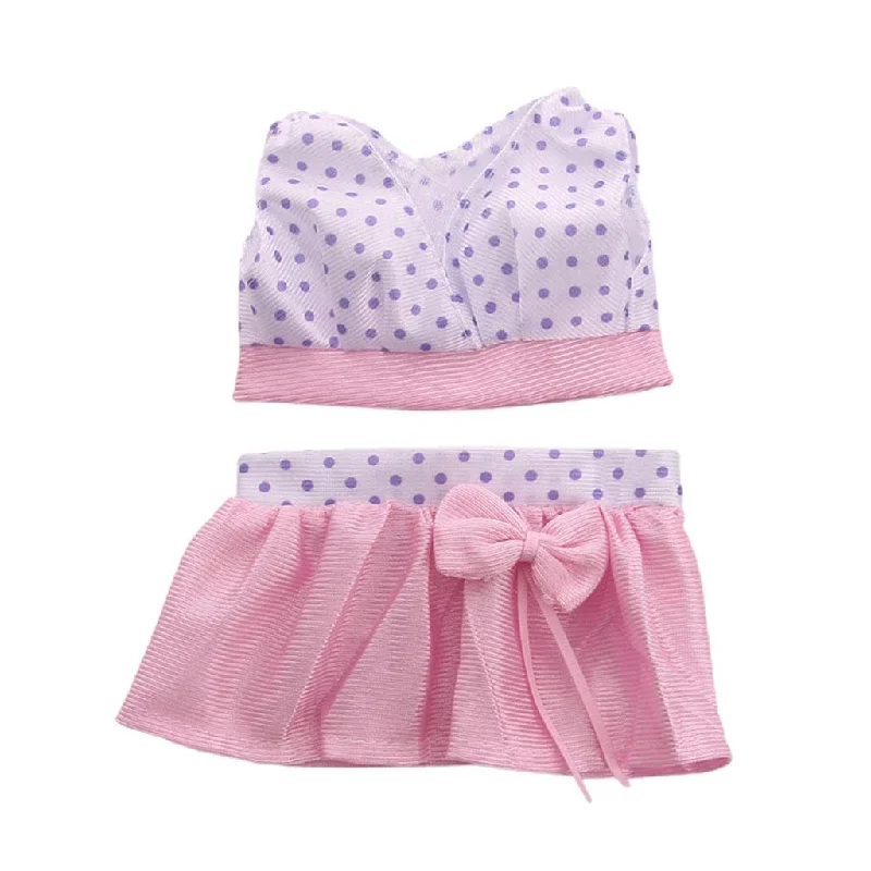 Maxbell 18inch Doll Summer Outfits Polka Dot Tops & Miniskirt for Doll velvet skirt plush