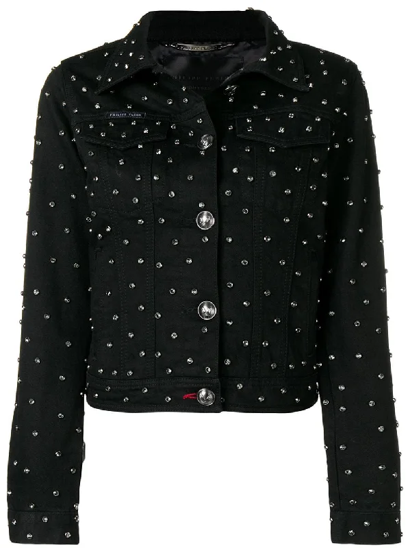 crystal embellished denim jacket Trench Coat Raincoat Waterproof Jacket