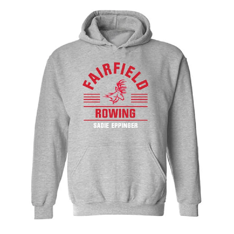 Fairfield - NCAA Women's Rowing : Sadie Eppinger - Classic Fashion Shersey Hooded Sweatshirt Hoodie with Zipper Versatile Modern