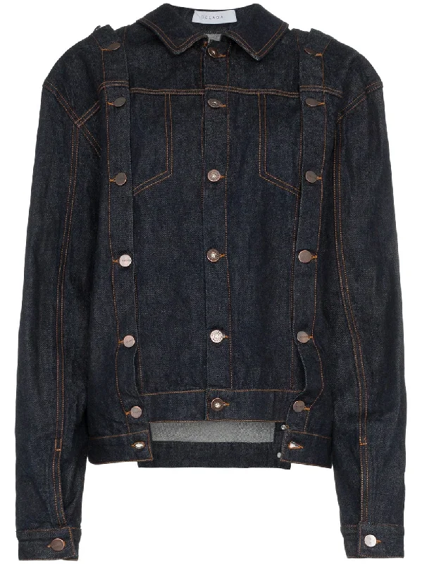 multi-button denim jacket Ribbed Jacket Pleated Jacket Ruffled Jacket