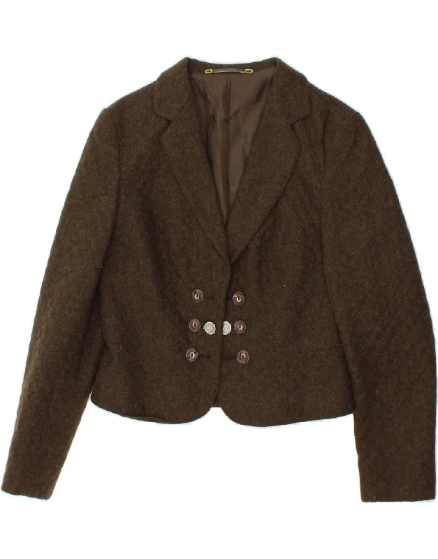 DISTLER Womens Trachten Crop Blazer Jacket EU 40 Medium Brown Wool Elasticated Jacket Padded Jacket Insulated Jacket DISTLER Womens Trachten Crop Blazer Jacket EU 40 Medium Brown Wool Elasticated Jacket Padded Jacket Insulated Jacket
