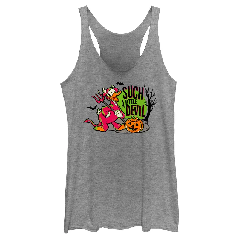 Women's Mickey & Friends Halloween Donald Duck Such a Little Devil Racerback Tank Top comfortable tank top Women's Mickey & Friends Halloween Donald Duck Such a Little Devil Racerback Tank Top comfortable tank top