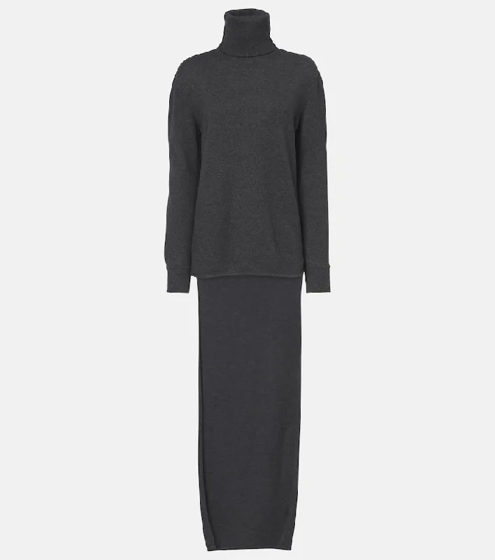 Givenchy Asymmetric sweater dress Satin Blend Silk Blend Wool Blend