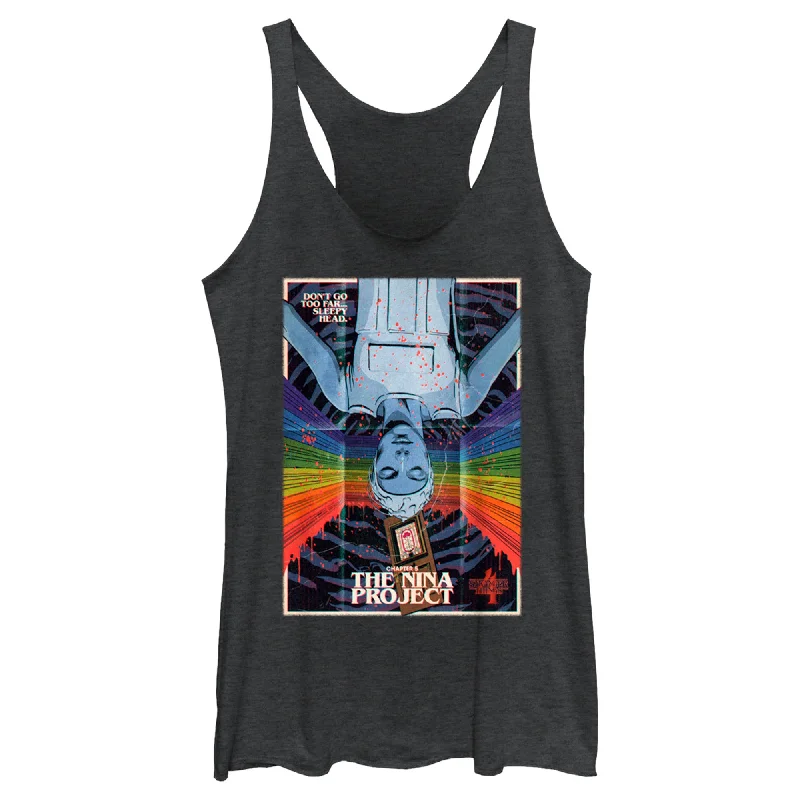 Women's Stranger Things Retro Nina Project Poster Racerback Tank Top seamless tank top Women's Stranger Things Retro Nina Project Poster Racerback Tank Top seamless tank top