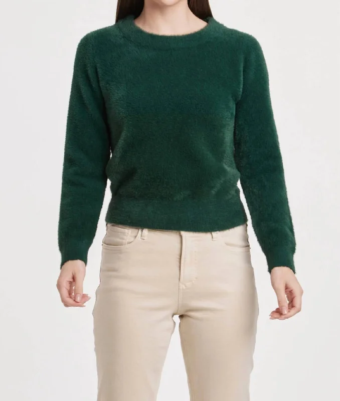 Effy Fuzzy Long Sleeve Crew Neck Sweater Clover In Green Hooded Sweater Collared Sweater Shawl Collar Effy Fuzzy Long Sleeve Crew Neck Sweater Clover In Green Hooded Sweater Collared Sweater Shawl Collar