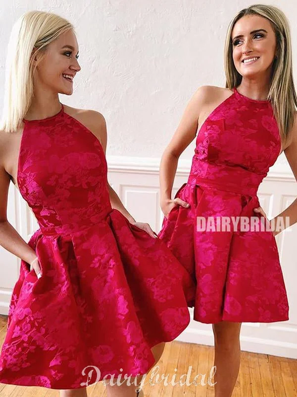 Stunning A-line Halter Lace Homecoming Dress with Pockets, FC4845 Boatneck Modish Everyday Stunning A-line Halter Lace Homecoming Dress with Pockets, FC4845 Boatneck Modish Everyday