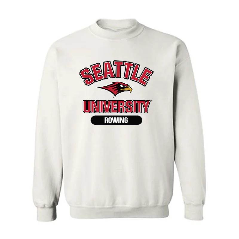 Seattle - NCAA Women's Rowing : Mary O'Malley - Classic Shersey Crewneck Sweatshirt Hoodie with Slim Fit Tailored Modern Seattle - NCAA Women's Rowing : Mary O'Malley - Classic Shersey Crewneck Sweatshirt Hoodie with Slim Fit Tailored Modern