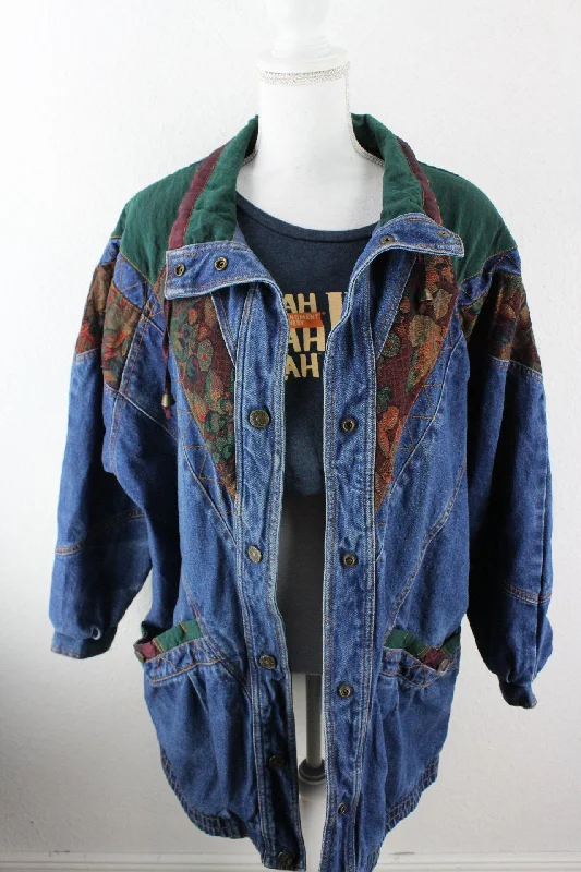 Vintage Current Seen Denim Jeans Jacket (XL) Mesh Jacket Canvas Jacket Denim Jacket