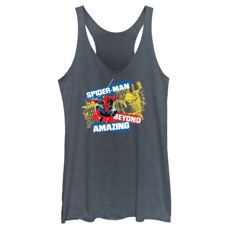 Women's Spider-Man: Beyond Amazing Web Slinging Racerback Tank Top essential tank top Women's Spider-Man: Beyond Amazing Web Slinging Racerback Tank Top essential tank top