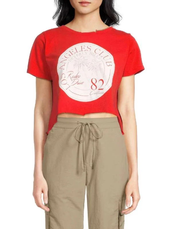 Rodeo Drive Crop Top In Red Layered Multi-layer Single Layer