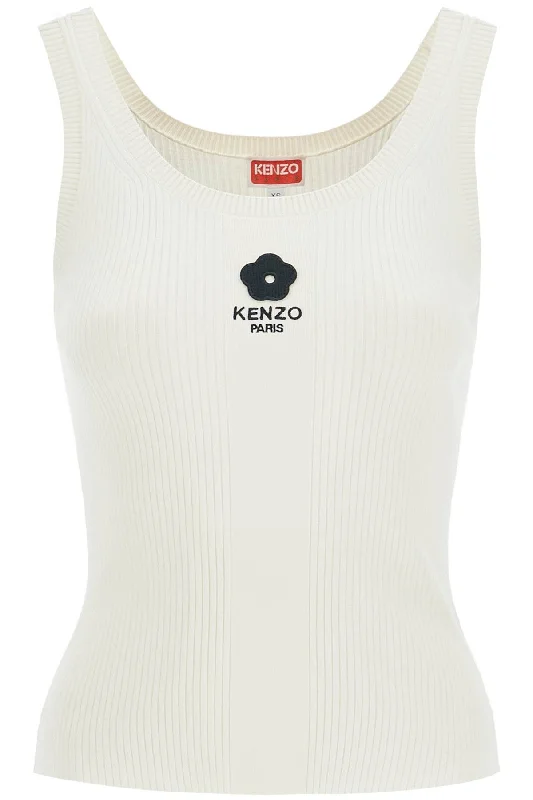 Kenzo Women's Ribbed Knit Tank Top With Spaghetti Straps coral tank top