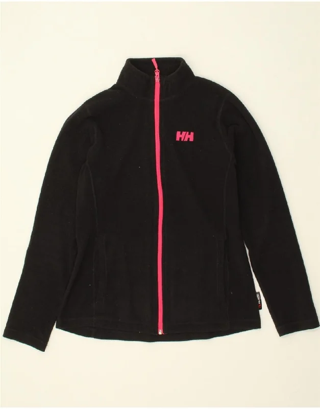 HELLY HANSEN Womens Fleece Jacket UK 16 Large Black Polyester Anorak Shell Jacket Lightweight Jacket