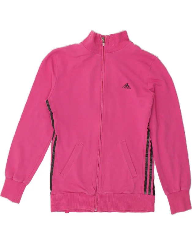 ADIDAS Womens Tracksuit Top Jacket EU 38/40 Medium Pink Cotton Chenille Fabric Brocade Fabric Lace Fabric