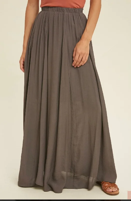 Maxi Skirt Elastic Waist leather skirt sleek