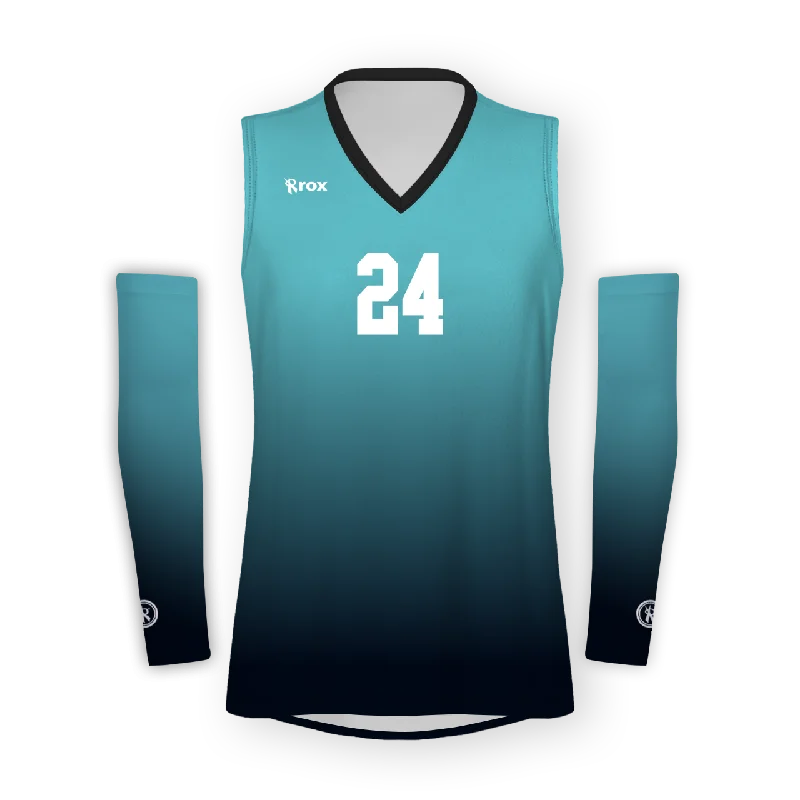 Fade Women's Sleeveless with Sleeves Sublimated Volleyball Jersey Eco-Friendly Jersey Tee Fade Women's Sleeveless with Sleeves Sublimated Volleyball Jersey Eco-Friendly Jersey Tee
