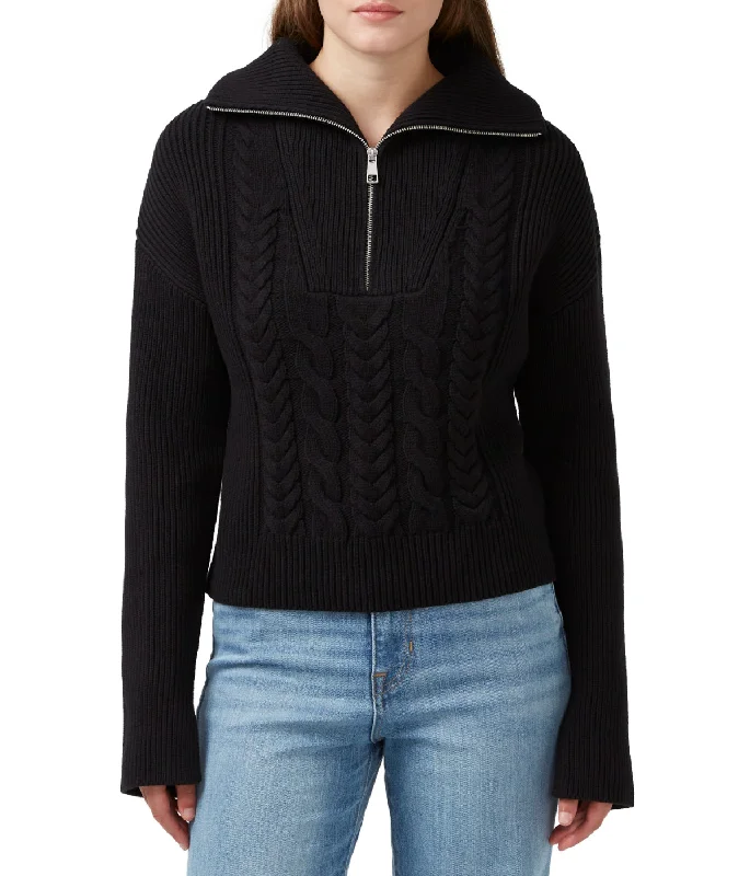 Sorella Long Sleeves 1/4 Zip Sweater Black Faux Fur Fabric Real Fur Fabric Shearling Fabric Sorella Long Sleeves 1/4 Zip Sweater Black Faux Fur Fabric Real Fur Fabric Shearling Fabric