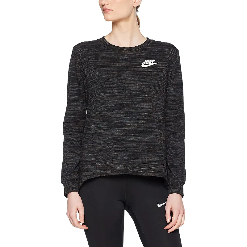 Nike Gym Crew Pull Over Women's Sweatshirt Black-Sail Hoodie with Longline Fit Extended Stylish Nike Gym Crew Pull Over Women's Sweatshirt Black-Sail Hoodie with Longline Fit Extended Stylish