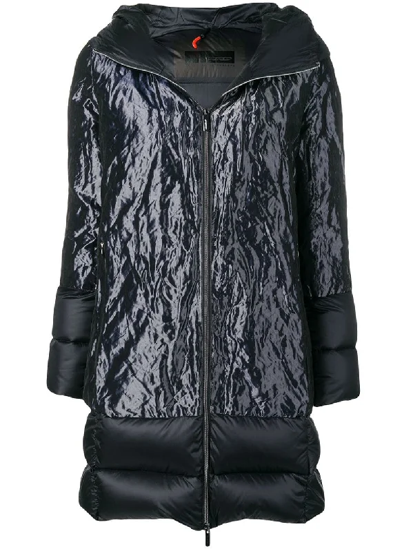 hooded panelled puffer jacket Embroidered Jacket Appliqued Jacket Beaded Jacket