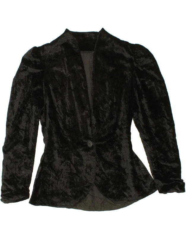 VERA MONT Womens 1 Button Blazer Jacket UK 12 Medium Black Viscose Elasticated Jacket Padded Jacket Insulated Jacket VERA MONT Womens 1 Button Blazer Jacket UK 12 Medium Black Viscose Elasticated Jacket Padded Jacket Insulated Jacket