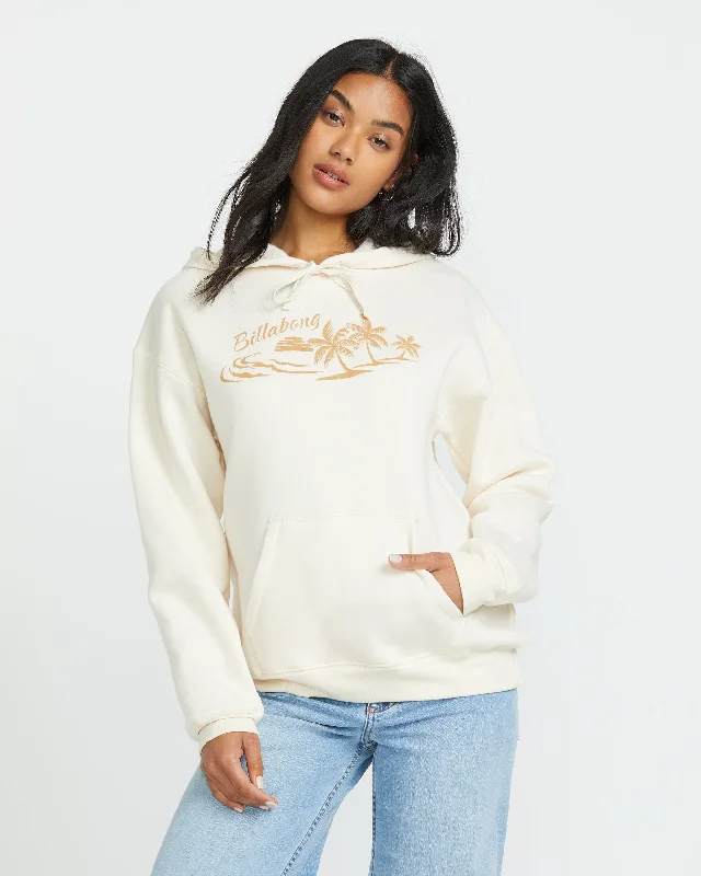 Beach Tropics Po Hoodie - Whitecap Hoodie with Contrast Stitching Detailed Premium