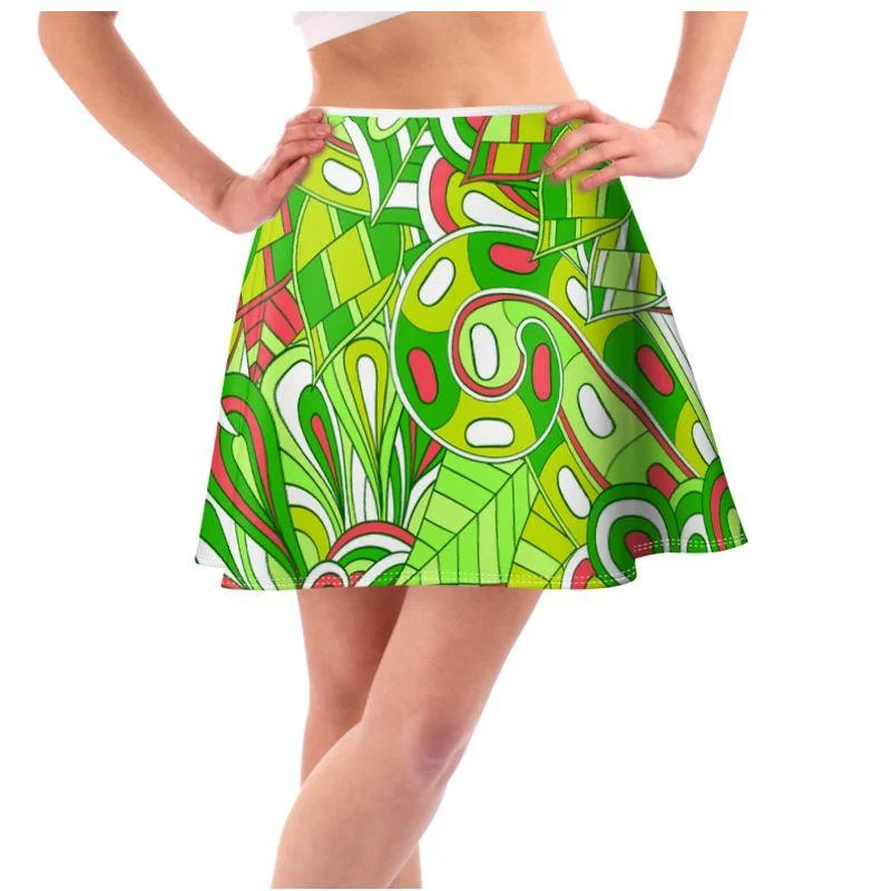 Midori Mini Skater Skirt silk skirt luxurious