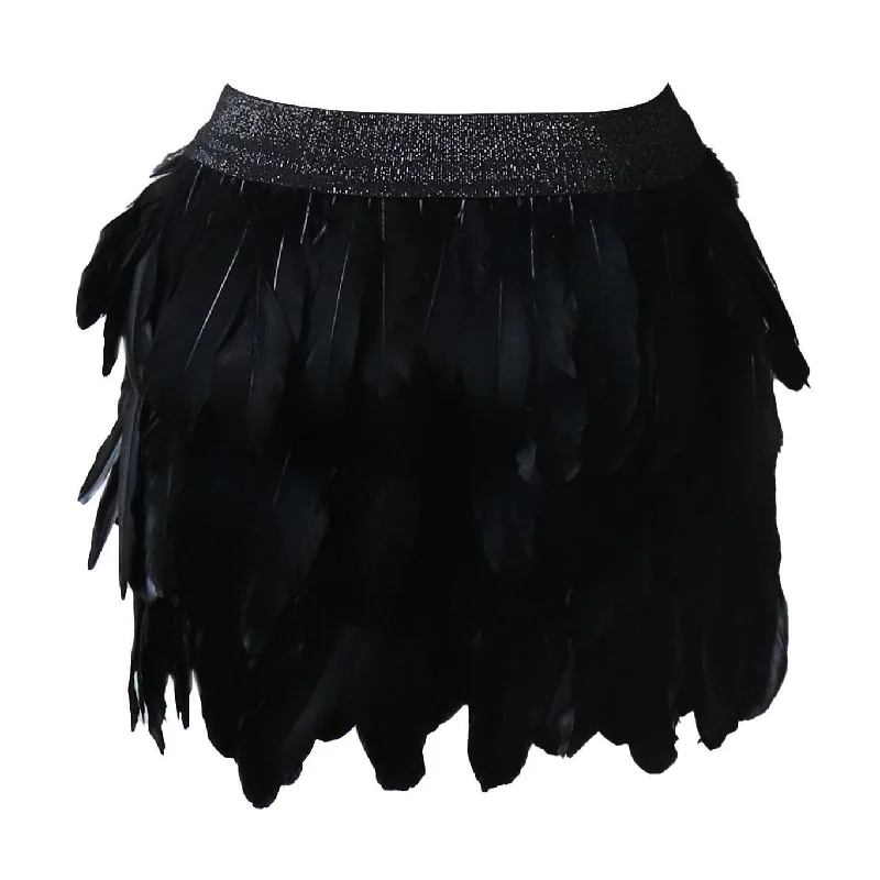 Feather Skirt, Party Music Festival Nightclub, Dance Skirt wool skirt thick