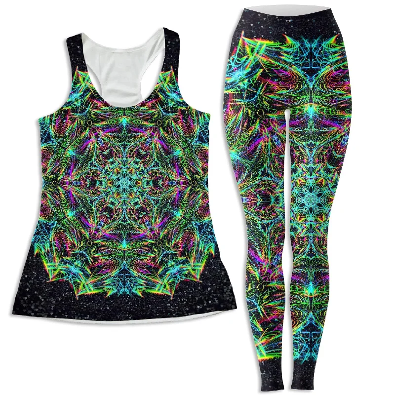 Green Warp Women's Tank and Leggings Combo gold tank top