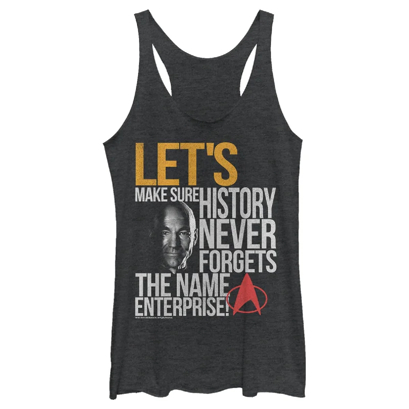 Women's Star Trek: The Next Generation Captain Picard History Never Forgets The Name Enterprise Racerback Tank Top boho tank top Women's Star Trek: The Next Generation Captain Picard History Never Forgets The Name Enterprise Racerback Tank Top boho tank top
