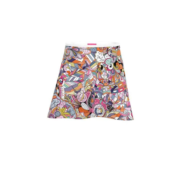 Kyuka Mini Skater Skirt patchwork skirt art