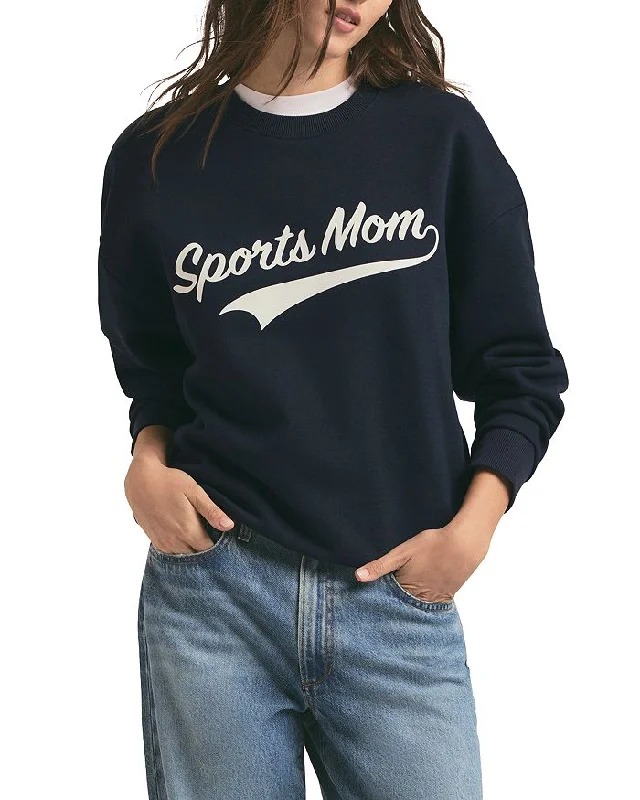 Favorite Daughter Sports Mom Sweatshirt, Navy Zip Hoodie Drawstring Kangaroo Pocket