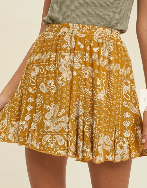 Paisley Bandana Mini Skirt lace skirt romantic