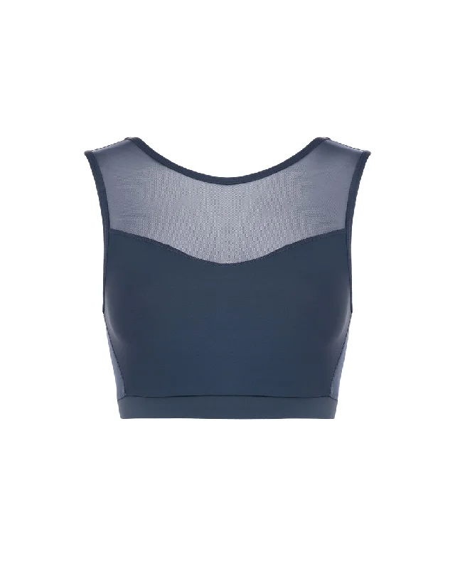 Lou Crop Top Silk Blend Satin Velvet