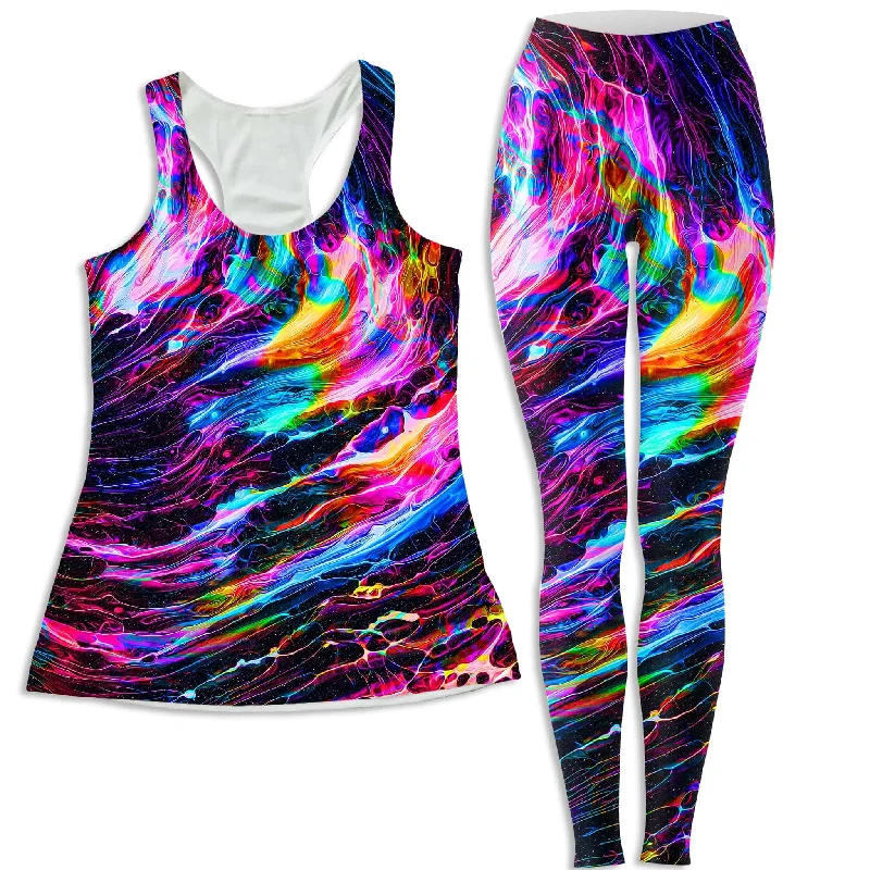 Hyperspace Women's Tank and Leggings Combo silver tank top