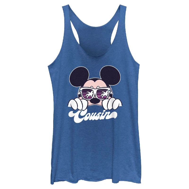 Women's Mickey & Friends Cool Summer Cousin Racerback Tank Top lace tank top