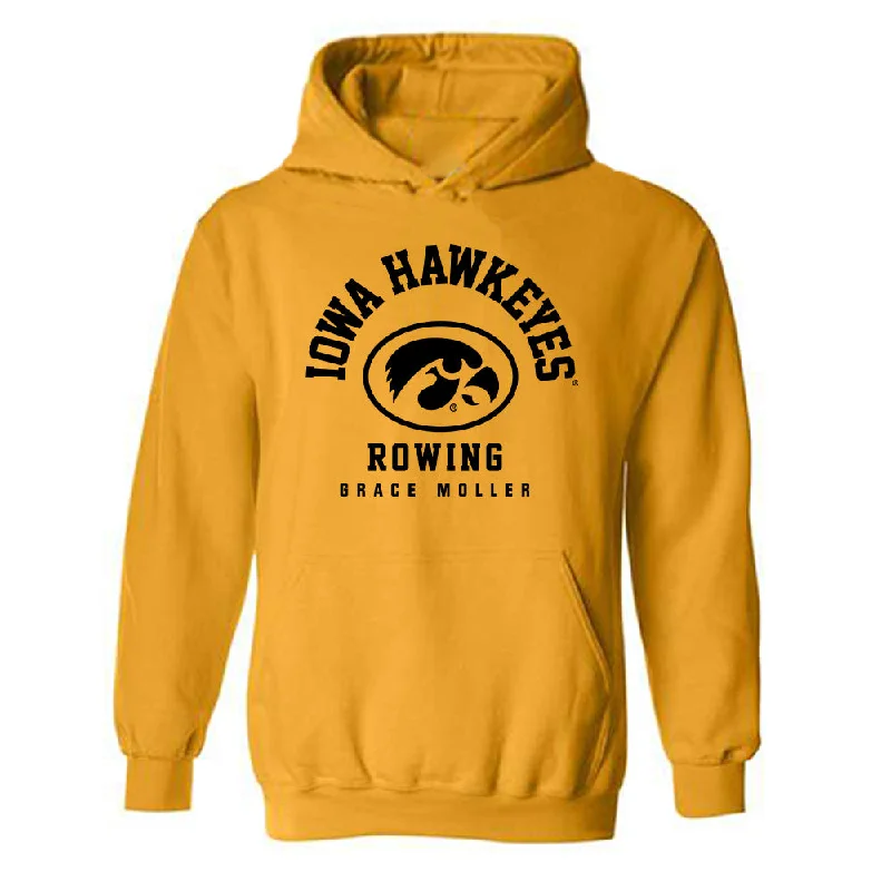 Iowa - NCAA Women's Rowing : Grace Moller - Classic Fashion Shersey Hooded Sweatshirt Hoodie with Stripes Bold Sporty