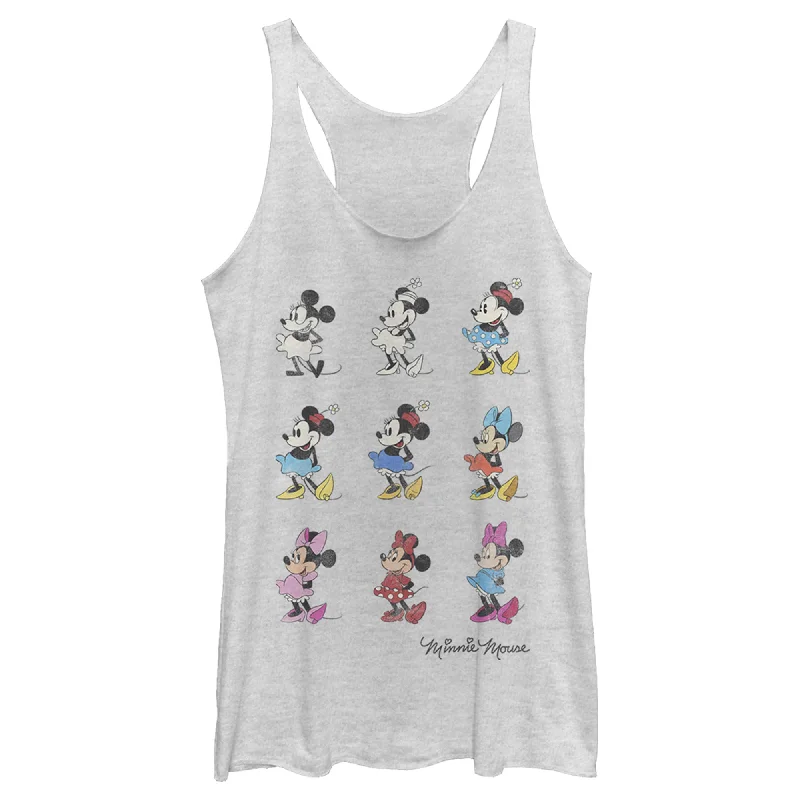 Women's Mickey & Friends Evolution of Minnie Mouse Racerback Tank Top cropped tank top Women's Mickey & Friends Evolution of Minnie Mouse Racerback Tank Top cropped tank top