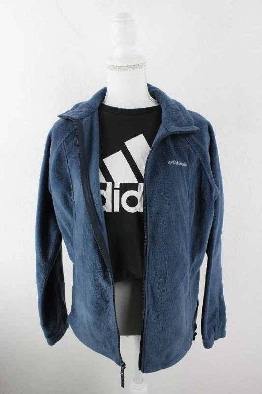 Vintage Blue Columbia Fleece Jacket (L) Print Jacket Jacquard Jacket Patchwork Jacket