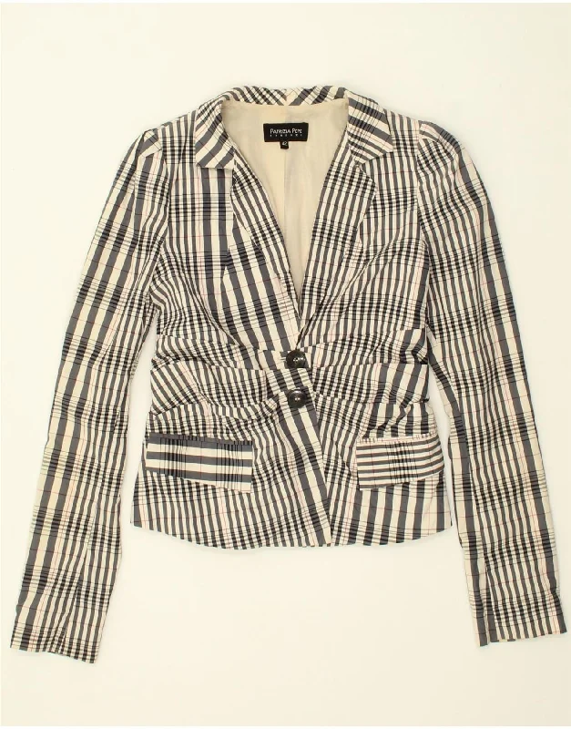 PATRIZIA PEPE Womens Firenze Blazer Jacket IT 42 Medium White Striped Herringbone Jacket Checkered Jacket Solid Jacket PATRIZIA PEPE Womens Firenze Blazer Jacket IT 42 Medium White Striped Herringbone Jacket Checkered Jacket Solid Jacket