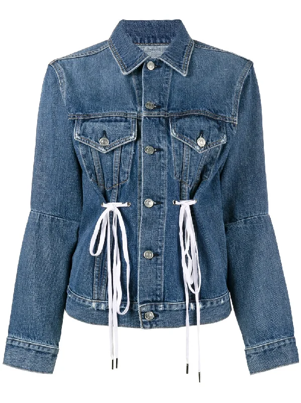 PSWL Denim Drawstring Jacket Denim Jacket Leather Jacket Suede Jacket