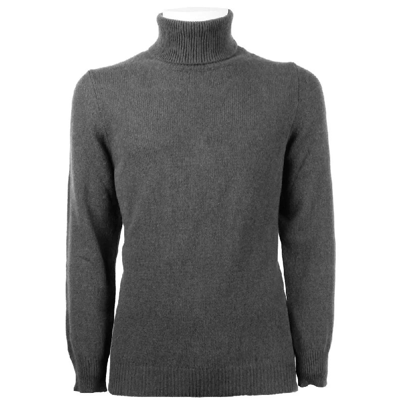 Gray Cashmere Men Sweater Slim Fit Regular Fit Oversized