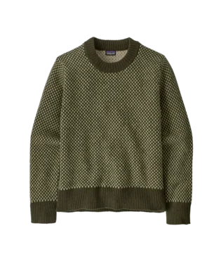 Recycled Wool-Blend Crewneck Sweater - Women's Solid Print Embellished