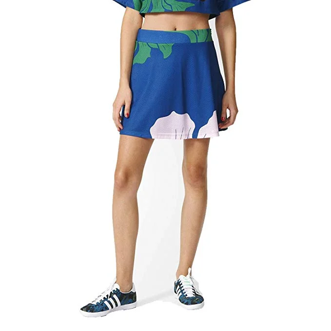 Adidas Originals Floral Engraving Women's Skirt Dmarin/Green/Clpink/Dkblue cashmere skirt rich