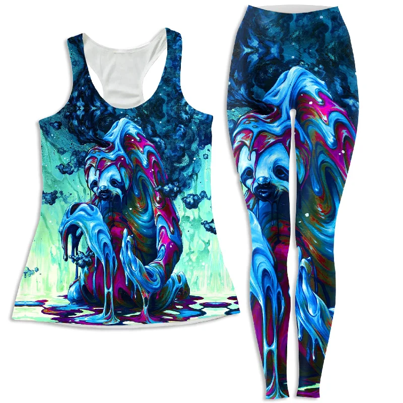 Toxic Sloth Women's Tank and Leggings Combo sage tank top