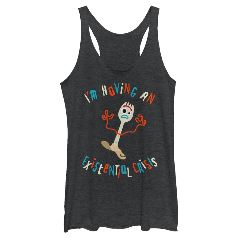 Women's Toy Story Forky I'm Having an Existential Crisis Racerback Tank Top modal blend tank Women's Toy Story Forky I'm Having an Existential Crisis Racerback Tank Top modal blend tank