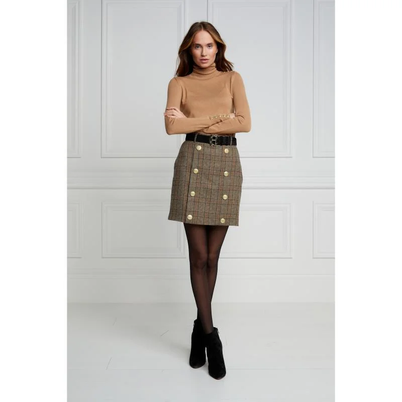 Holland Cooper Knightsbridge Ladies Tweed Skirt - Bourbon Tweed cashmere skirt fine