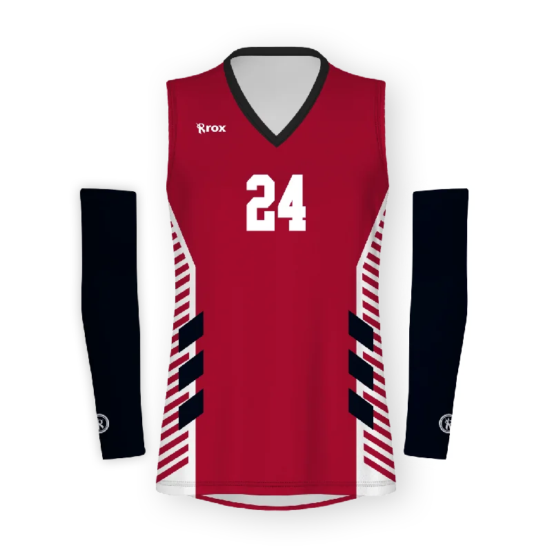 Arrow Women's Sleeveless with Sleeves Sublimated Volleyball Jersey Short Sleeve Jersey Top